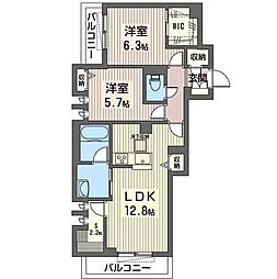 ラルゴ西荻 2SLDKの間取図画像