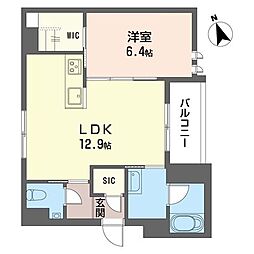 ソラーナ 1LDKの間取図画像