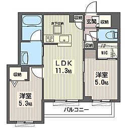 ラルゴ西荻 2LDKの間取図画像