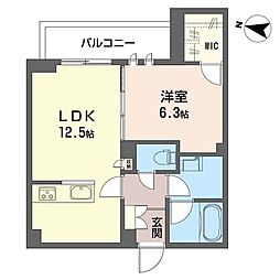 グランセーヌ 1LDKの間取図画像