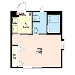 未来家 1Kの間取図画像