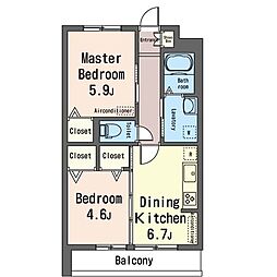 サニーコート 2DKの間取図画像