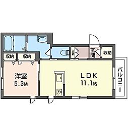ルガール武蔵小金井 1LDKの間取図画像