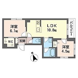 シカラ 2LDKの間取図画像