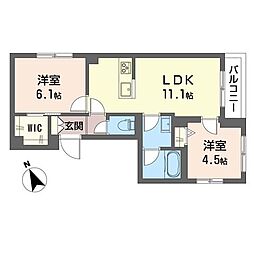 シカラ 2LDKの間取図画像