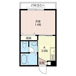 メゾンドラヴィ 1Kの間取図画像