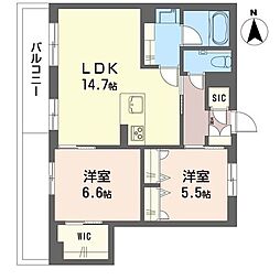 ルーエ清瀬 2LDKの間取図画像