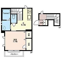 プロヌーブ・マロン 1Kの間取図画像