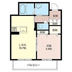 ラ・ルーチェ 1LDKの間取図画像