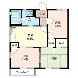 ボナールアイA 3DKの間取図画像