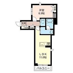 アンジュ瀬谷 1LDKの間取図画像