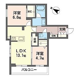 ロゼ アーブル 2LDKの間取図画像