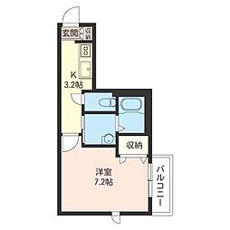 ヴィラージュ 1Kの間取図画像