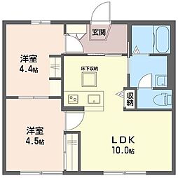 SKハイムB 2LDKの間取図画像