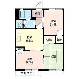ボヌール・原宿B 3DKの間取図画像