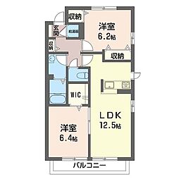 シャーメゾン横浜弐番館 2LDKの間取図画像