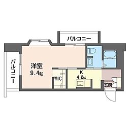 ラ・フォンテーヌ 1Kの間取図画像