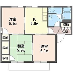 ディアコートA 3Kの間取図画像