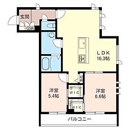 ロワンドサーレ 2LDKの間取図画像