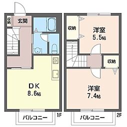 クリプトメリア 2DKの間取図画像