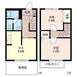 シェルクレール3 2DKの間取図画像