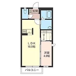グローリー壱番館 1LDKの間取図画像