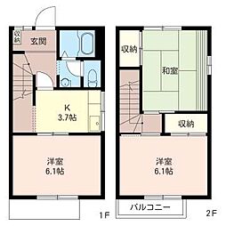 メゾン南風B 3Kの間取図画像