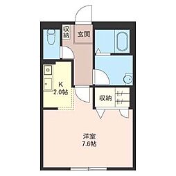 エントピア 1Kの間取図画像