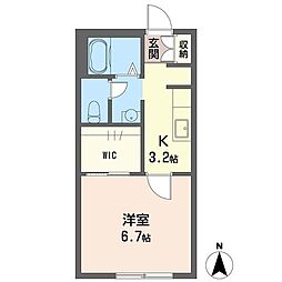 サンエステートK 1Kの間取図画像