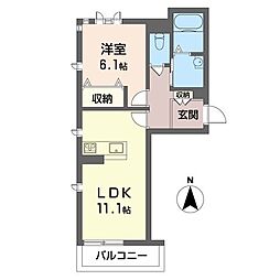 ロータスガーデン 1LDKの間取図画像