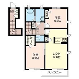 ケイエス・ハイツ 2LDKの間取図画像