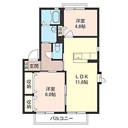 グランガルデE 2LDKの間取図画像
