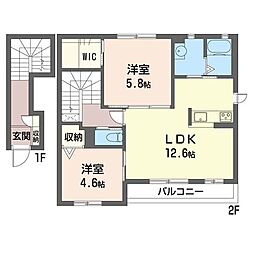 ヴィスタナハウス 2LDKの間取図画像