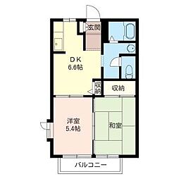 トゥモーローウイングスA 2DKの間取図画像