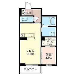 プリメーラ 1LDKの間取図画像