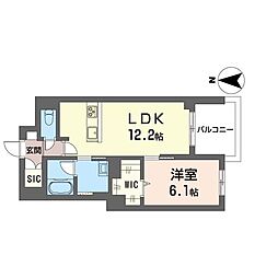 センター レジデンス グランデ 1LDKの間取図画像