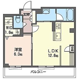 メゾンドアムー 1LDKの間取図画像