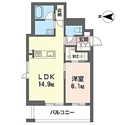 センター レジデンス グランデ 1LDKの間取図画像