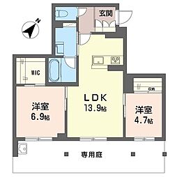 ラヴィータ フェリーチェ 2LDKの間取図画像
