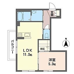シャーメゾンU 1LDKの間取図画像