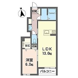 ボンフレール 1LDKの間取図画像