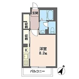 ソフィアル2番館 1Kの間取図画像
