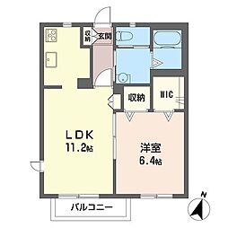 シエル 1LDKの間取図画像