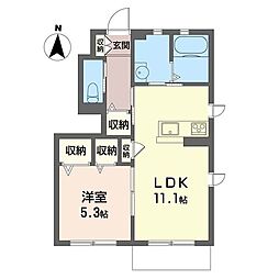 ライブラ 1LDKの間取図画像