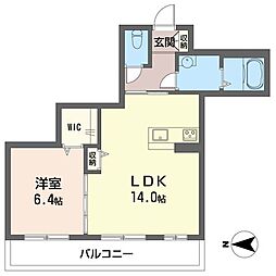 クレールメゾン 1LDKの間取図画像