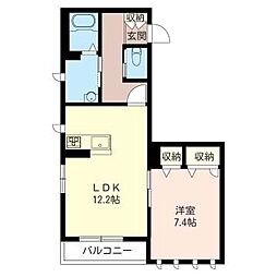 アネールヴィラ 1LDKの間取図画像