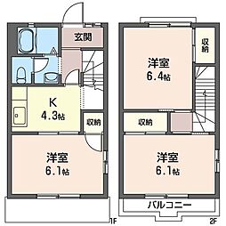 テラスコーポノハラ 3Kの間取図画像