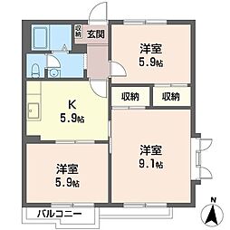 ファミール・キャッスルB 3Kの間取図画像