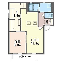プレジオ北上尾C 1SLDKの間取図画像