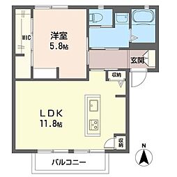 フレグランス新倉A 1LDKの間取図画像